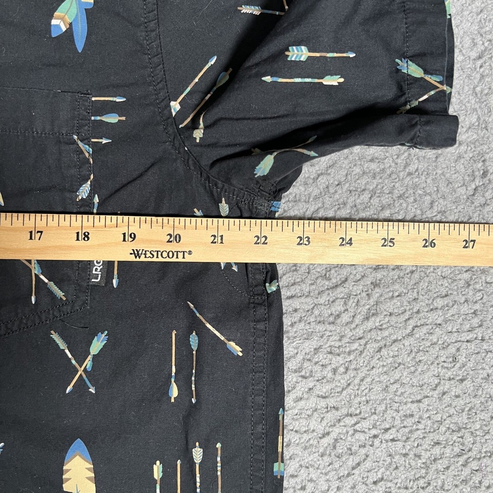 LRG Lifted Research Group Shirt Mens Large Black Native American Print Button Up - Picture 8 of 12